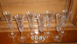 Cristal Saint Louis modèle Cerdagne 7 flûtes à champagne en cristal SUPERBE