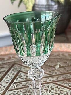 Cristal Saint Louis verre à porto/apéritif Tommy vert signé t. Bon état 16,5 cm