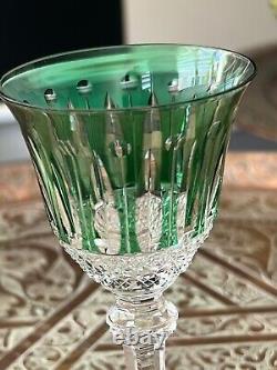 Cristal Saint Louis verre à porto/apéritif Tommy vert signé t. Bon état 16,5 cm