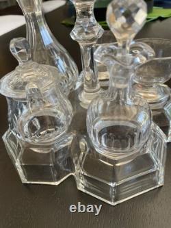 Cristal St Louis Avant 1930 Huile Vinaigre Moutarde Sel Poivre Cristal Ancien