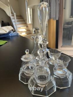 Cristal St Louis Avant 1930 Huile Vinaigre Moutarde Sel Poivre Cristal Ancien