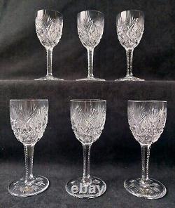 Cristal St Louis Florence 6 Verres A Vin Porto Signé 13cm (A8)