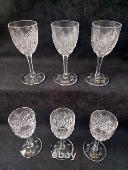 Cristal St Louis Florence 6 Verres A Vin Porto Signé 13cm (A8)