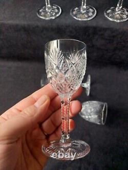 Cristal St Louis Florence 6 Verres A Vin Porto Signé 13cm (A8)
