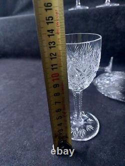 Cristal St Louis Florence 6 Verres A Vin Porto Signé 13cm (A8)