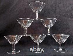 Cristal St Louis Service de 6 Coupes A Champagne Signées Facettes Lot1(A6)