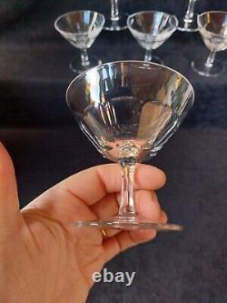 Cristal St Louis Service de 6 Coupes A Champagne Signées Facettes Lot1(A6)