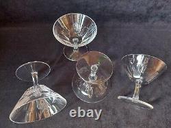Cristal St Louis Service de 6 Coupes A Champagne Signées Facettes Lot1(A6)