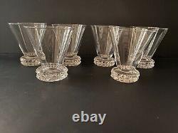 Cristal de SAINT-LOUIS 6 verres à vin blanc Modèle Diamants H 8,2 cm