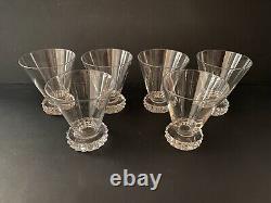 Cristal de SAINT-LOUIS 6 verres à vin blanc Modèle Diamants H 8,2 cm