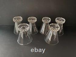 Cristal de SAINT-LOUIS 6 verres à vin blanc Modèle Diamants H 8,2 cm