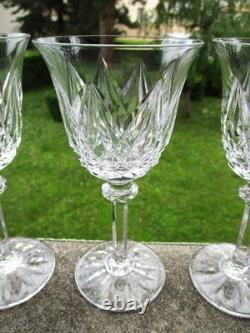 Cristal de Saint Louis 7 beaux verres à vin rouge modèle Sammy en parfait état