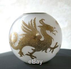 DRAGON par St LOUIS, globe en cristal pour lampe à pétrole, globe saint louis