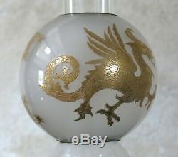 DRAGON par St LOUIS, globe en cristal pour lampe à pétrole, globe saint louis