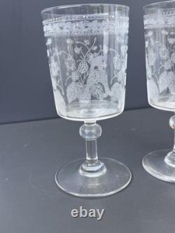 Deux Verres En Cristal Gravé Monogramme L A Baccarat St Louis