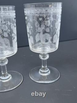 Deux Verres En Cristal Gravé Monogramme L A Baccarat St Louis