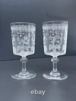 Deux Verres En Cristal Gravé Monogramme L A Baccarat St Louis