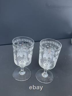 Deux Verres En Cristal Gravé Monogramme L A Baccarat St Louis