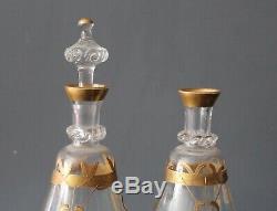 Ensemble à liqueur en cristal de baccarat ou saint louis 2 carafes et 8 verres