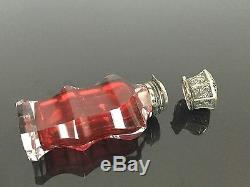 Flacon A Sels Cristal Rubis BACCARAT ST LOUIS Monture Argent XIXè Ruby Crystal