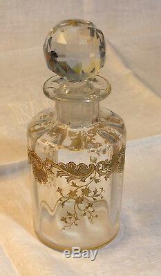 Flacon Napoléon III en cristal de Saint-Louis décor or