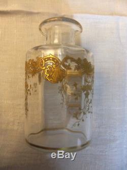 Flacon Napoléon III en cristal de Saint-Louis décor or