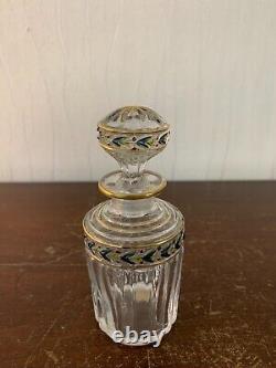 Flacon décor floral cristal de Saint Louis h 12 cm