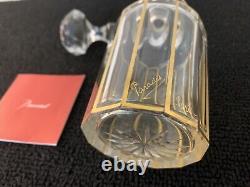 Flacon doré en cristal de Baccarat ou Saint Louis h 17 cm