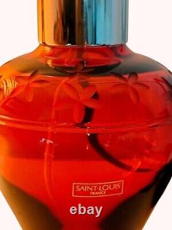 Flacon vaporisateur de parfum Cristallerie de SAINT-LOUIS, motif floral gravé