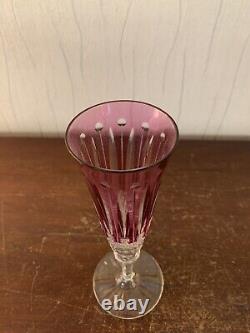 Flûte à champagne overlay violet modèle Tommy cristal Saint Louis h 18.5