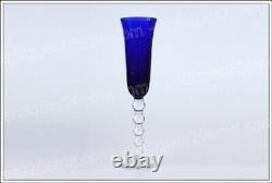 Flûte en cristal de St Louis modèle Bubbles bleu NEUVE Champagne fute NEW