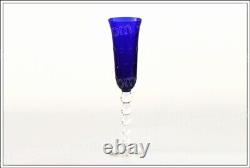 Flûte en cristal de St Louis modèle Bubbles bleu NEUVE Champagne fute NEW