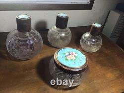 Garniture Toilettes Cristal Ronce Noyer Émaux Bressans Baccarat St Louis