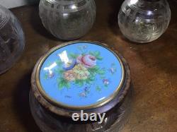 Garniture Toilettes Cristal Ronce Noyer Émaux Bressans Baccarat St Louis