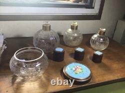 Garniture Toilettes Cristal Ronce Noyer Émaux Bressans Baccarat St Louis