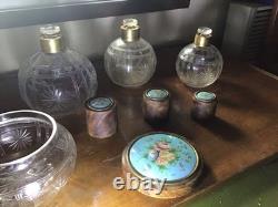 Garniture Toilettes Cristal Ronce Noyer Émaux Bressans Baccarat St Louis