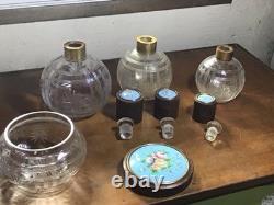 Garniture Toilettes Cristal Ronce Noyer Émaux Bressans Baccarat St Louis