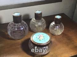 Garniture Toilettes Cristal Ronce Noyer Émaux Bressans Baccarat St Louis