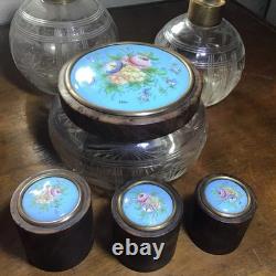 Garniture Toilettes Cristal Ronce Noyer Émaux Bressans Baccarat St Louis