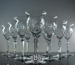 Grand 10 Verres A Vin Ancienne En Cristal Taille A La Main Boheme St Louis