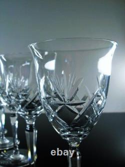 Grand 10 Verres A Vin Ancienne En Cristal Taille A La Main Boheme St Louis