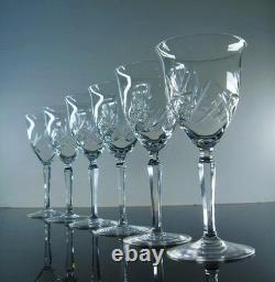 Grand 10 Verres A Vin Ancienne En Cristal Taille A La Main Boheme St Louis