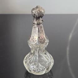 Grand Flacon A Sels Cristal BACCARAT ST LOUIS Monture en Argent XIXè Crystal
