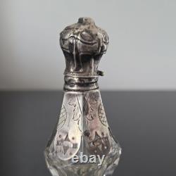 Grand Flacon A Sels Cristal BACCARAT ST LOUIS Monture en Argent XIXè Crystal