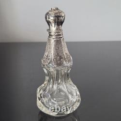 Grand Flacon A Sels Cristal BACCARAT ST LOUIS Monture en Argent XIXè Crystal