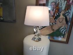Grand Pied de Lampe vague Cristal Saint Louis Estampillé France 25 cm ht douille
