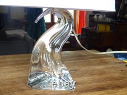 Grand Pied de Lampe vague Cristal Saint Louis Estampillé France 25 cm ht douille