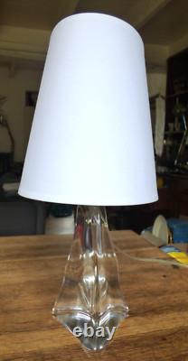 Grand Pied de Lampe vague Cristal Saint Louis Estampillé France 25 cm ht douille