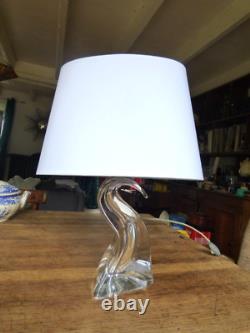 Grand Pied de Lampe vague Cristal Saint Louis Estampillé France 25 cm ht douille