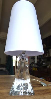 Grand Pied de Lampe vague Cristal Saint Louis Estampillé France 25 cm ht douille